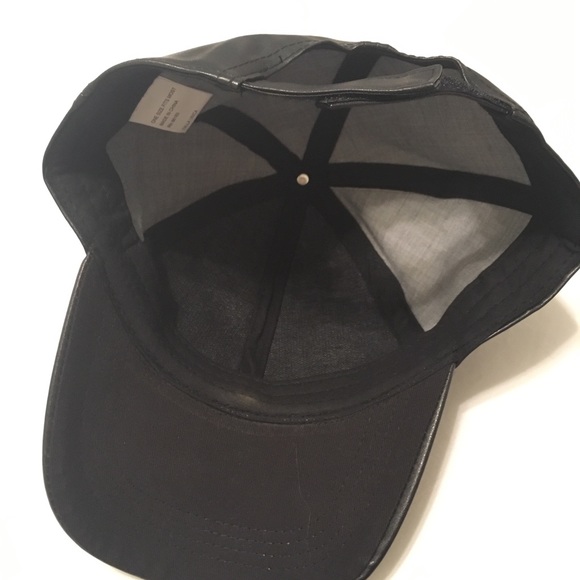 Black Faux Leather Dad Hat - Picture 7 of 7